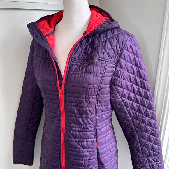 Title Nine Kismet Purple Small Light Weight Puffer Jacket Coat Hood  Fall Winter - Picture 2 of 7